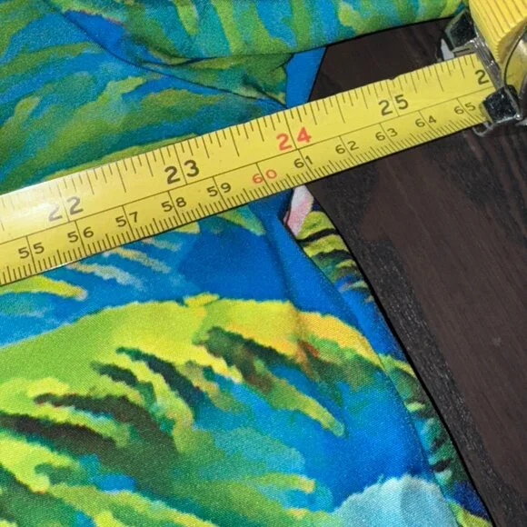 Men Hawaiian Shirt Parrots Toucan Palm Trees Short Sleeves Multicoloured size L - Picture 6 of 7